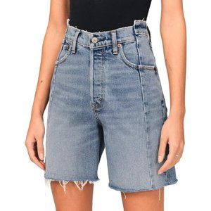 Abercrombie Fitch Womens 7" Y2K High Rise Cut Off Button Fly Dad Shorts Plus 18